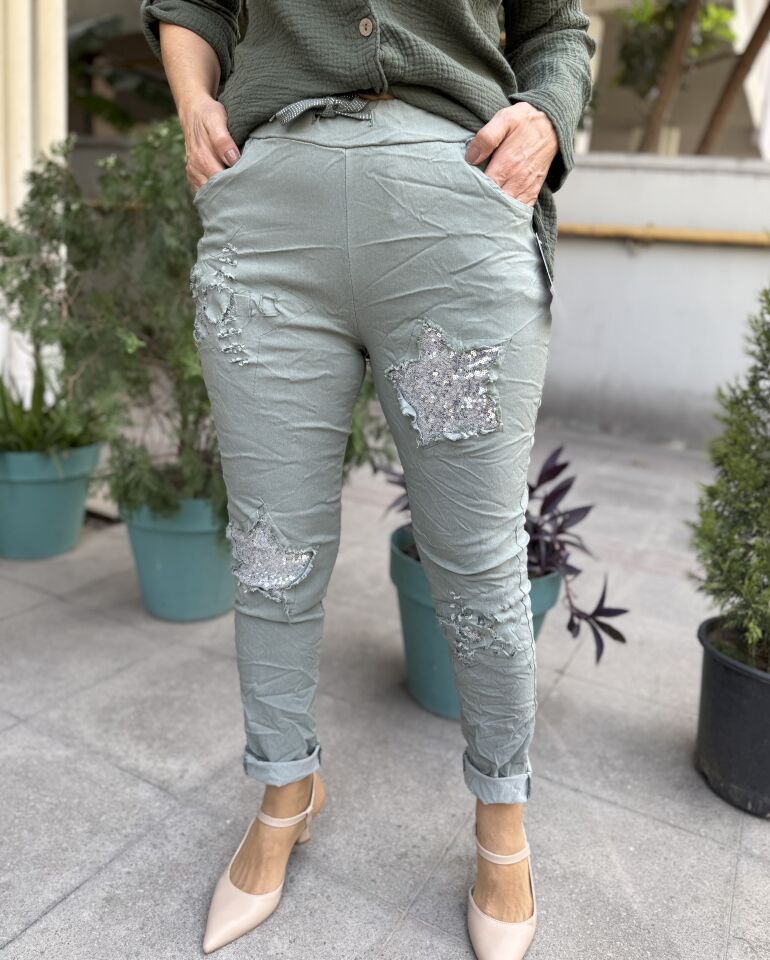 İtalyan Yıldızlı Pantolon Haki