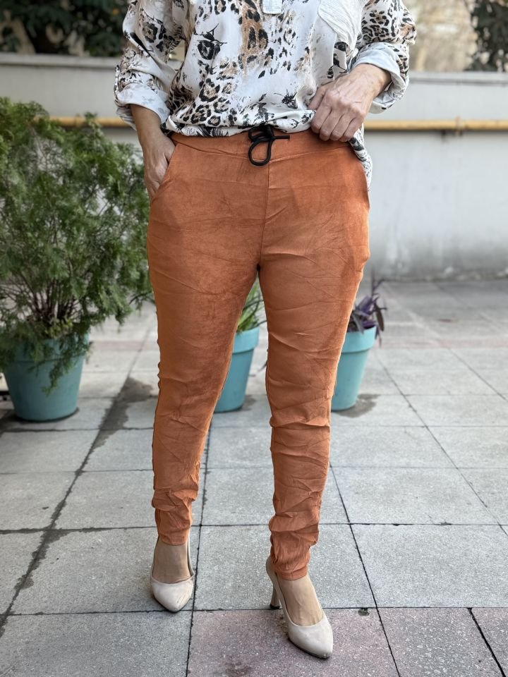 İtalyan Nubuk Pantolon Tarçın