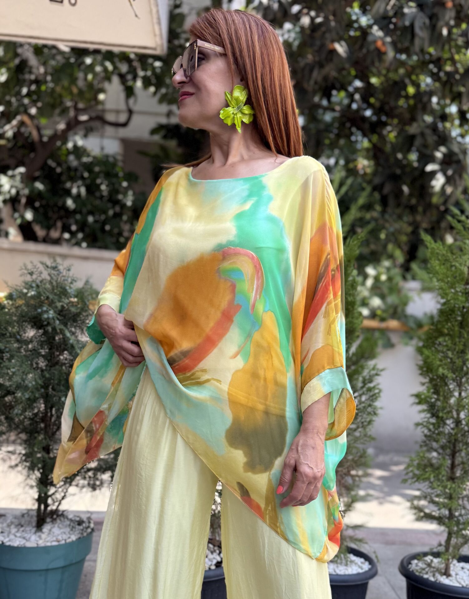 İtalyan İpek Bluz Sarı