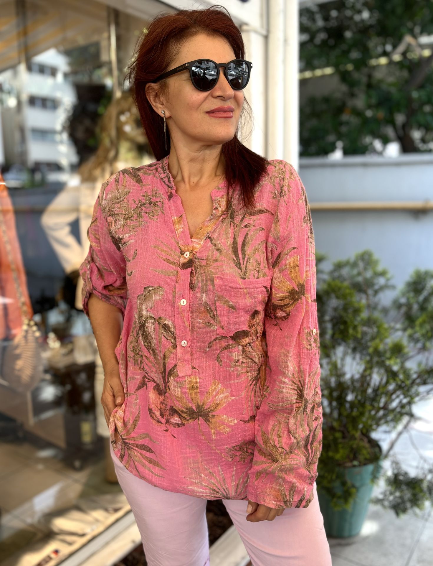 Palm İtalyan Gömlek Pembe