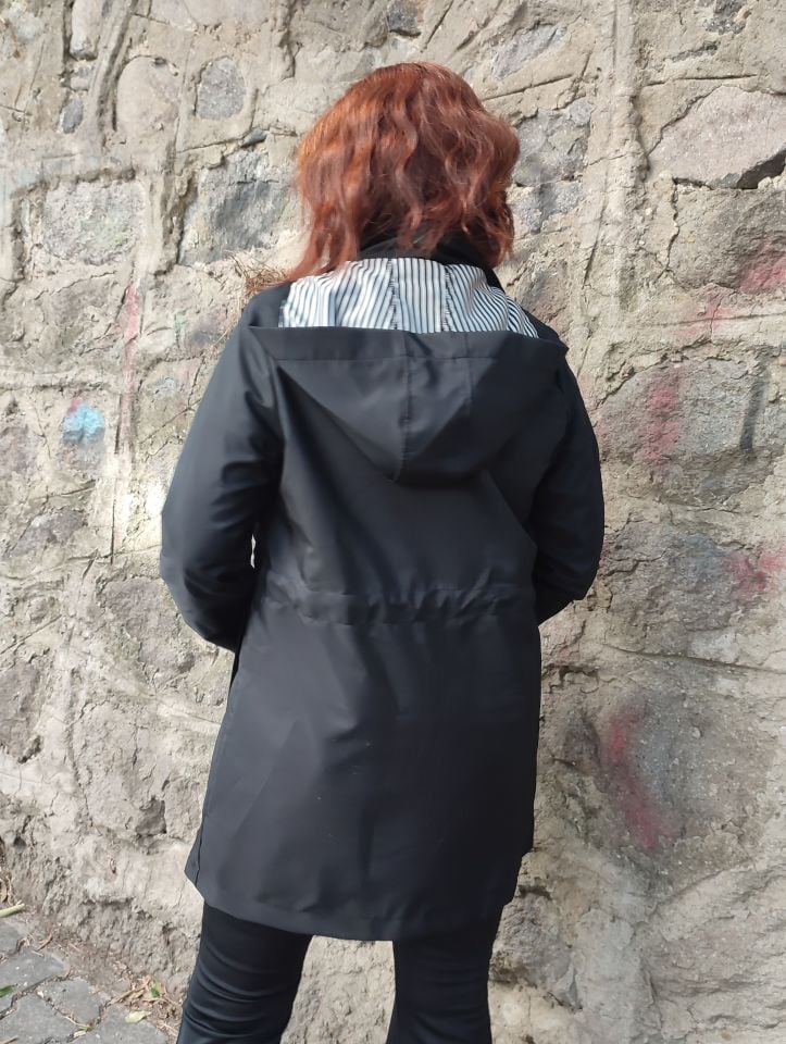 Sage Trençkot Siyah