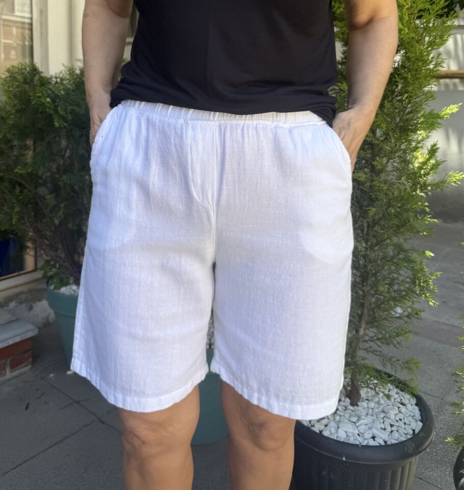 Pamuklu Şort Beyaz