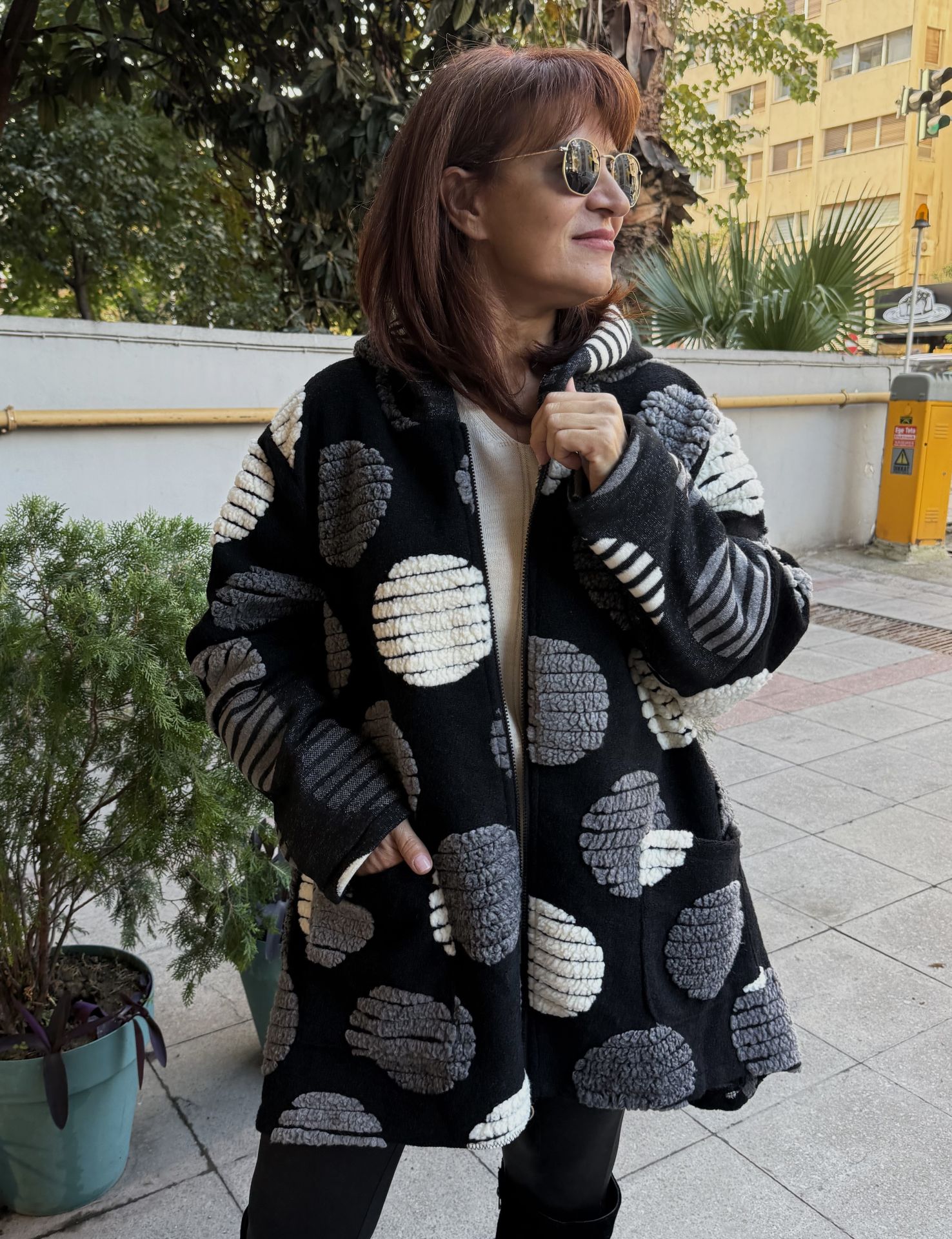 Puffy İtalyan Kaban Siyah/Gri