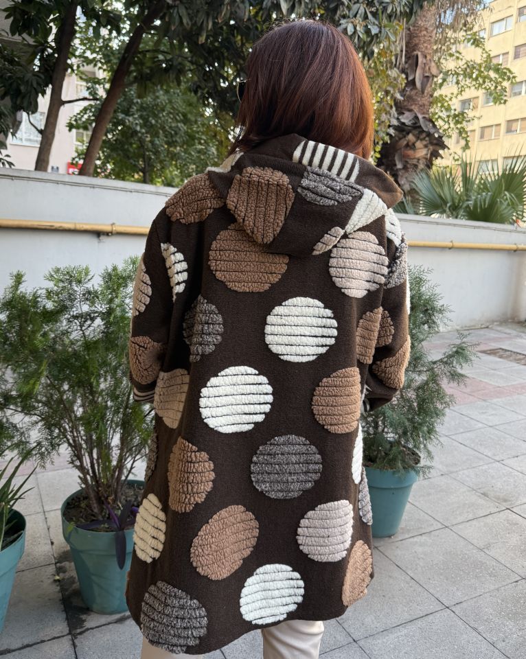 Puffy İtalyan Kaban Kahve/Bej