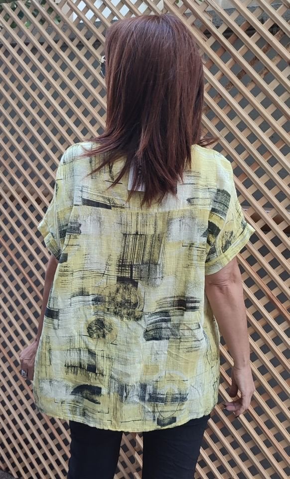 İtalyan Abstract Bluz Sarı