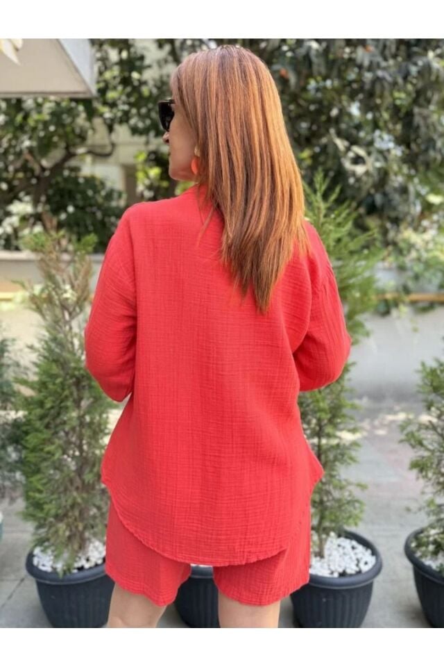 Müslin Hakim Yaka Gömlek Narçiçeği