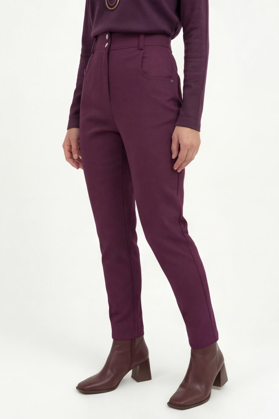 Boru Paça Mürdüm Punto Pantolon